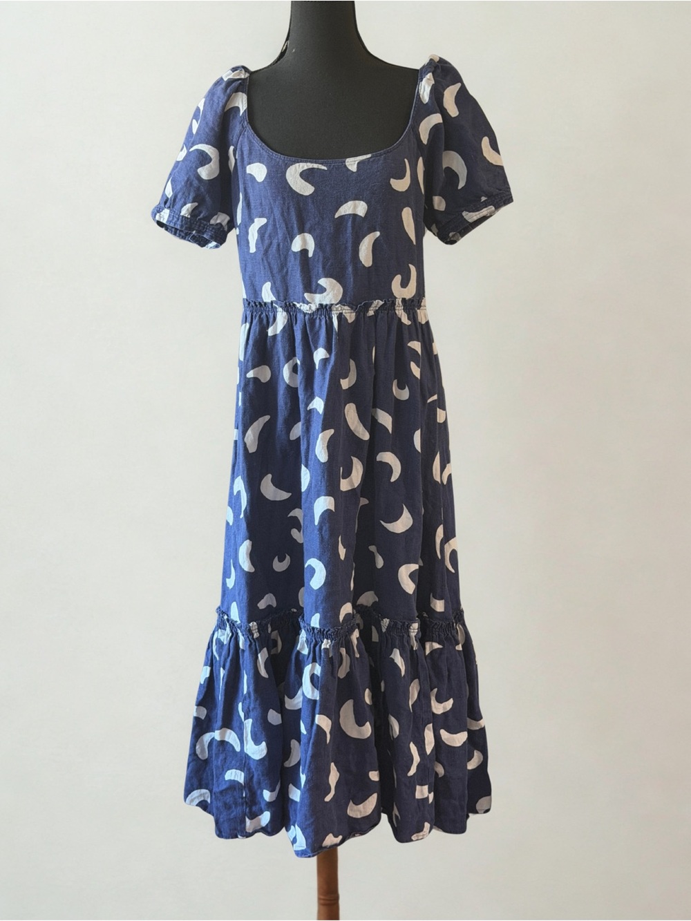 Polo by Ralph Lauren Navy Midi Dress with White Crescent Print